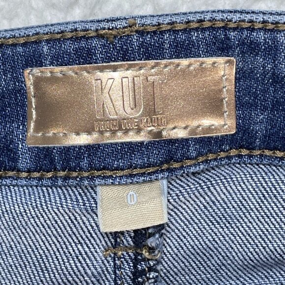 Kut from the Kloth Jeans Womens 0 Blue Reese Ankle Straight Rhinestones 26x27 - Picture 8 of 10